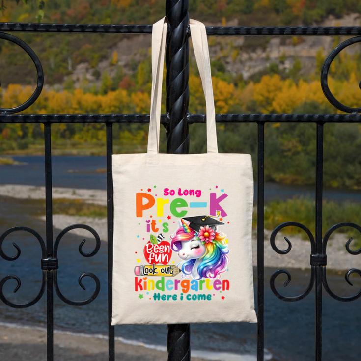 So Long Prek Pre-K Graduation Graduate Unicorn Kids Girls Canvas Tote Bag