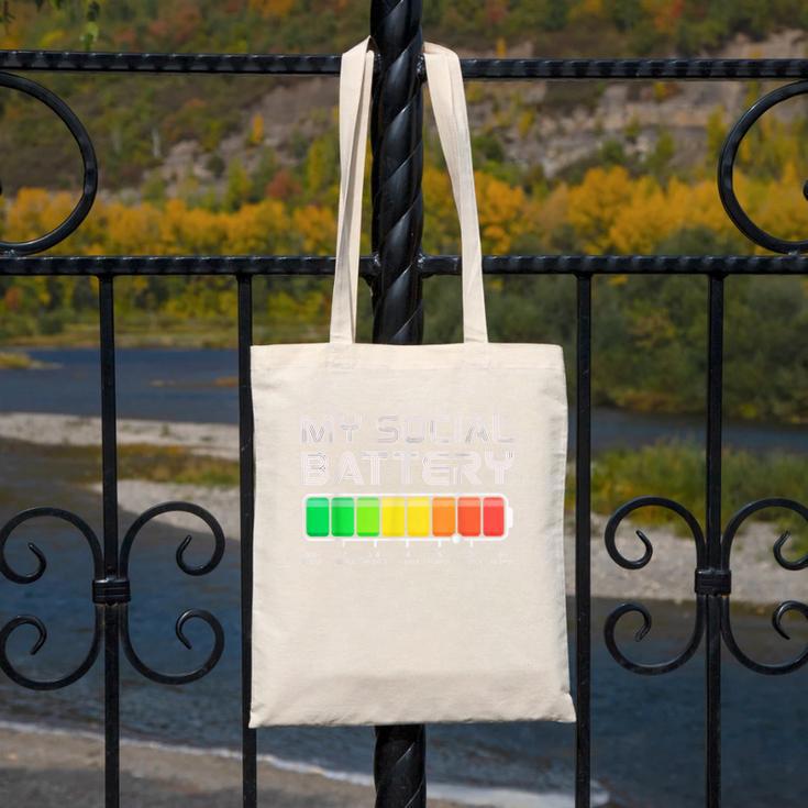 Social Battery Low Energy Antisocial Introvert Canvas Tote Bag Social Battery Low Energy Antisocial Introvert Canvas Tote Bag