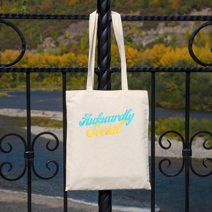Socially Awkward Introvert Retro Anxious Awkwardly Social Canvas Tote Bag Socially Awkward Introvert Retro Anxious Awkwardly Social Canvas Tote Bag