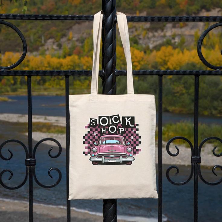 Sock Hop 50s Classic Car Nostalgia 1950s Greaser Canvas Tote Bag Sock Hop 50s Classic Car Nostalgia 1950s Greaser Canvas Tote Bag