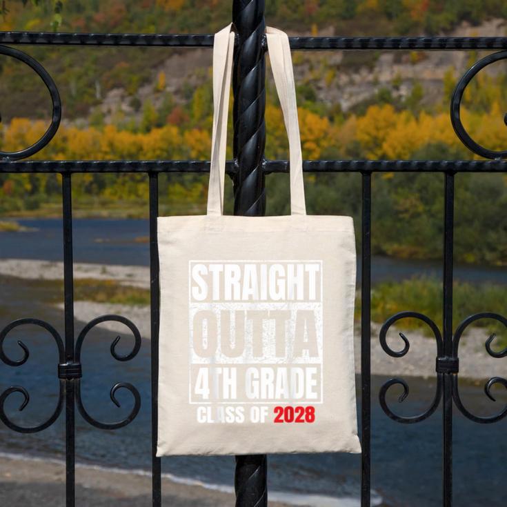Straight Outta 4th Grade Graduation Class 2028 Fourth Grade Canvas Tote Bag