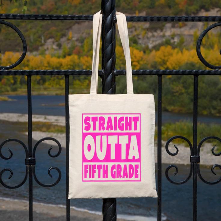 Straight Outta Fifth Grade Graduation Class Canvas Tote Bag