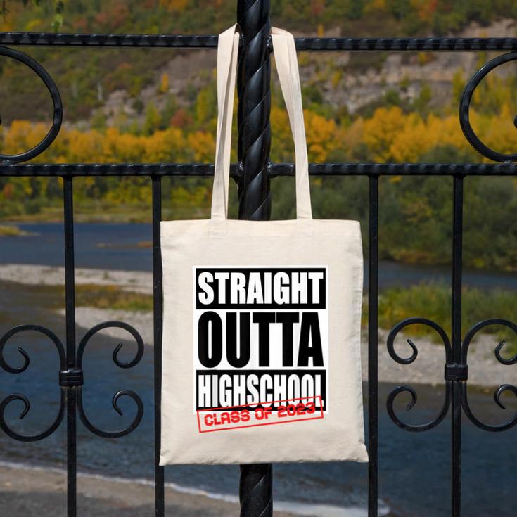 Straight Outta High School Class Of 2023 Graduation Canvas Tote Bag