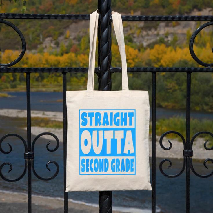 Straight Outta Second Grade Graduation Class Canvas Tote Bag