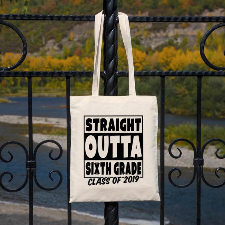 Straight Outta Sixth Grade Class Of 2019 Graduation Canvas Tote Bag