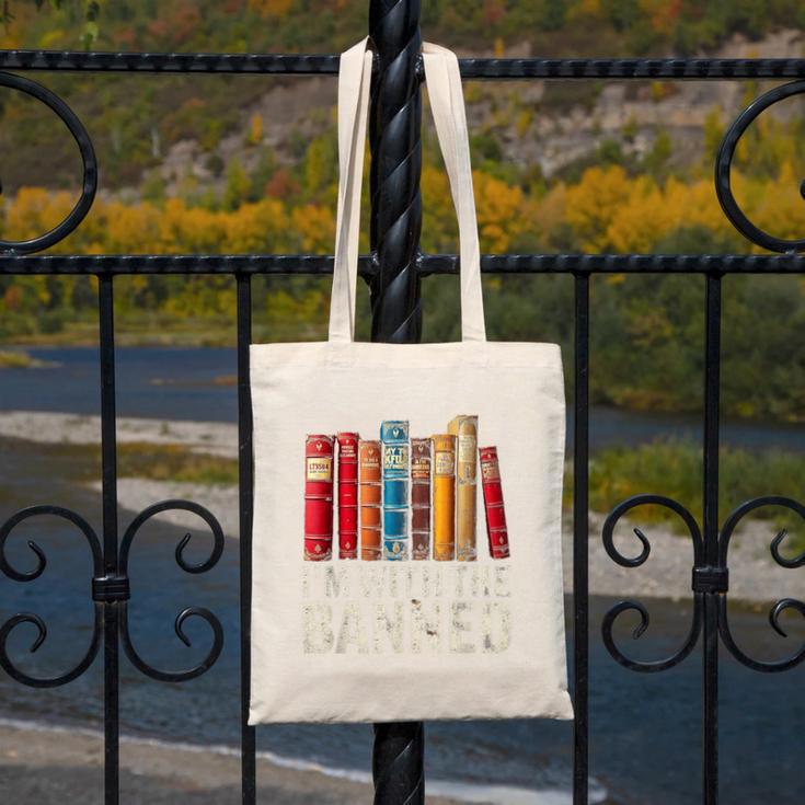 Support Banned Books Freedom I'm With The Banned Canvas Tote Bag