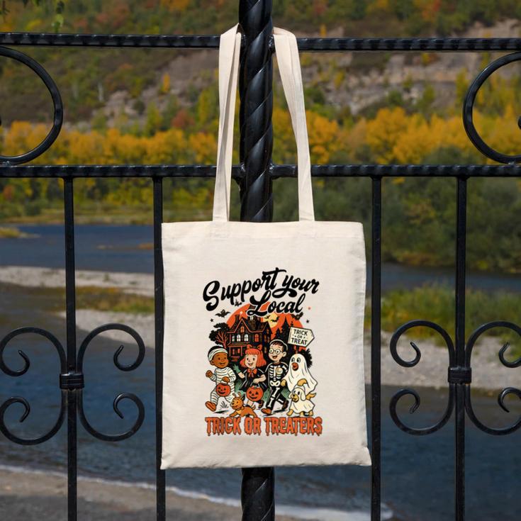 Support Your Local Trick Or Treaters Retro Spooky Nostalgia Canvas Tote Bag Support Your Local Trick Or Treaters Retro Spooky Nostalgia Canvas Tote Bag