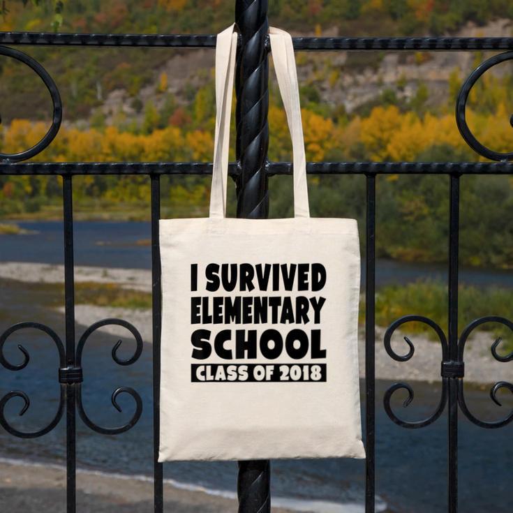 I Survived Elementary School Class Of 2018 Graduation Shirt Canvas Tote Bag
