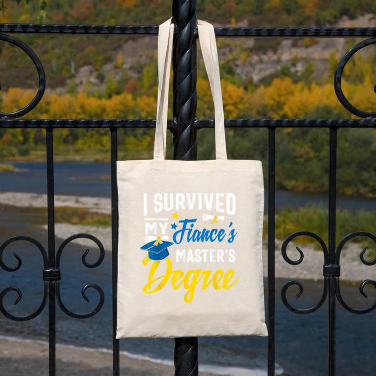 i Survived My Fiance's Masters Degree Graduation Gifts Canvas Tote Bag