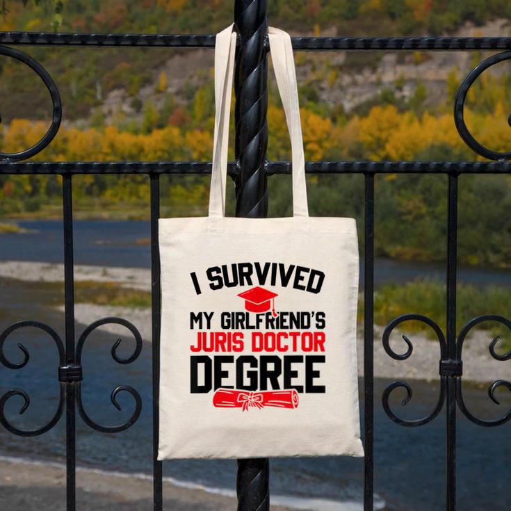 I Survived My Girlfriend's Juris Doctor Degree Graduation Canvas Tote Bag