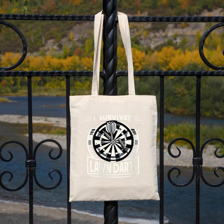I Survived Lawn Darts Classic Yard Nostalgia Game Fun Canvas Tote Bag
