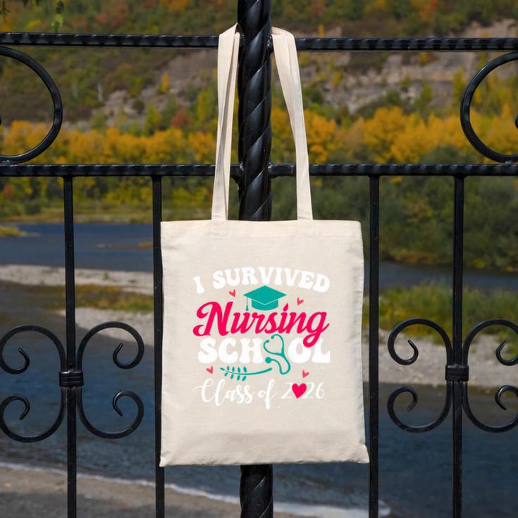 I Survived Nursing School Class Of 2026 Nurse Graduation Canvas Tote Bag