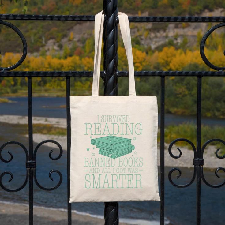 I Survived Reading Banned Books And All I Got Was Sma Canvas Tote Bag