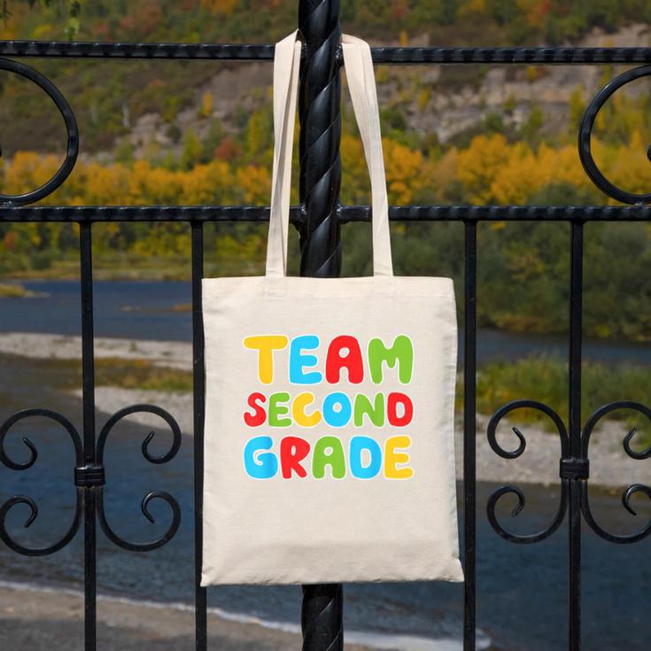 Team Second Grade Shirt 2nd Grade Back To School Graduation Canvas Tote Bag