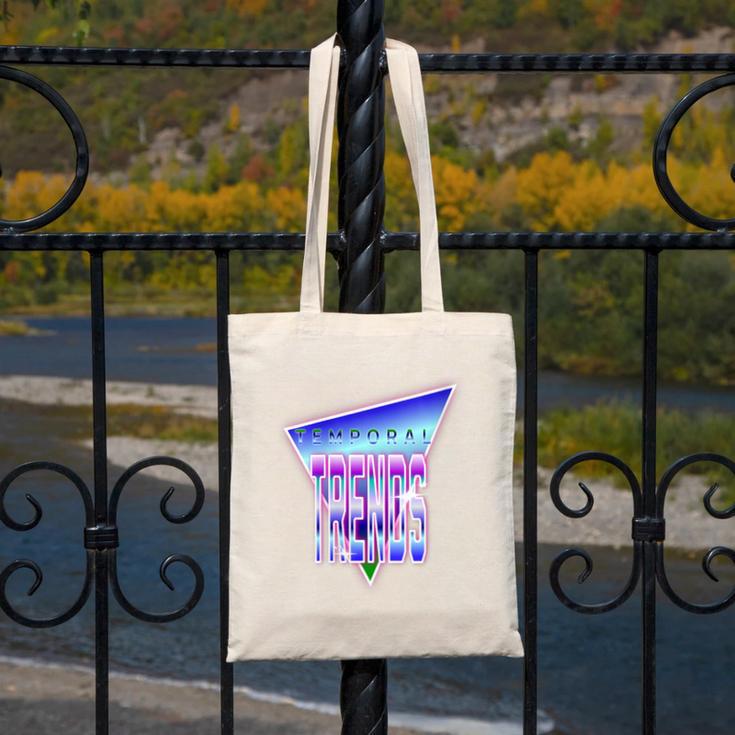 Temporal Trends Vaporwave Style Retro Nostalgia Look Canvas Tote Bag