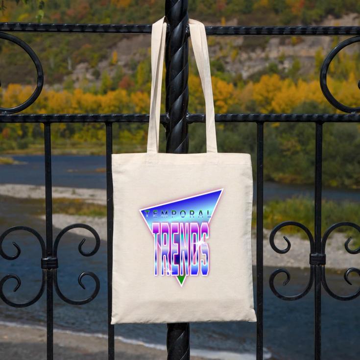 Temporal Trends Vaporwave Style Retro Nostalgia Look Premium Tri-Blend Canvas Tote Bag