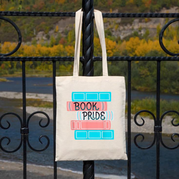 Threadless Grey Sky Chai Trans Book Pride Graphic Canvas Tote Bag