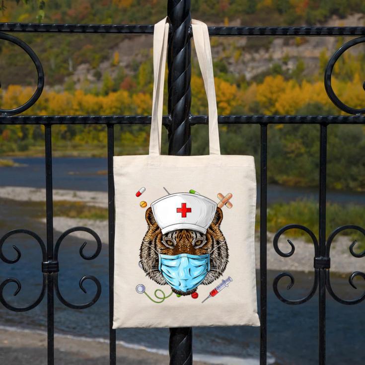 Tiger Nurse RN ER Nursing School Graduation Canvas Tote Bag