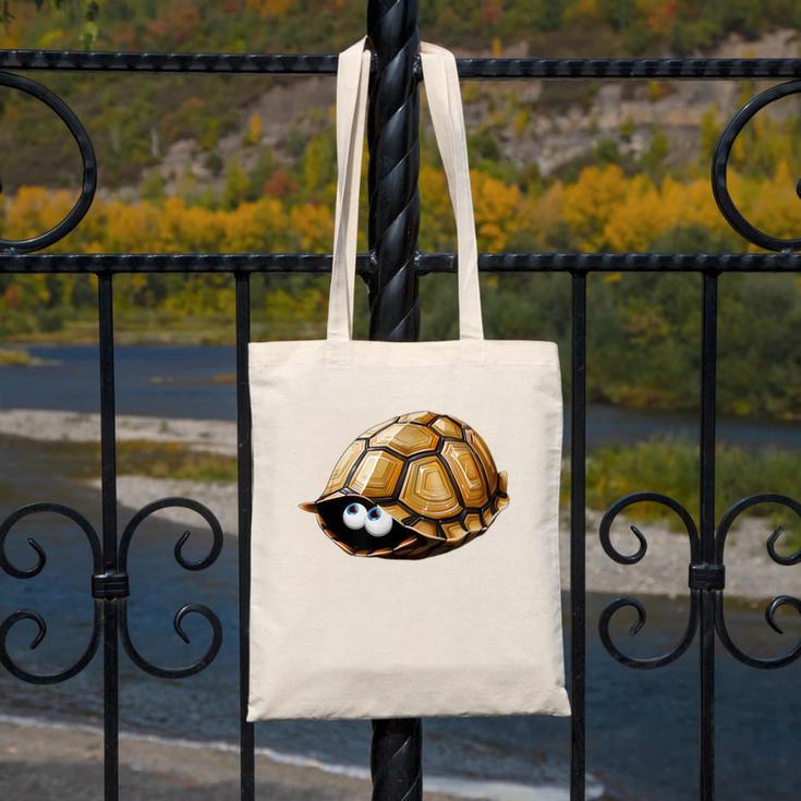 Timid Turtle Cute Introvert Misanthropic Antisocial Canvas Tote Bag