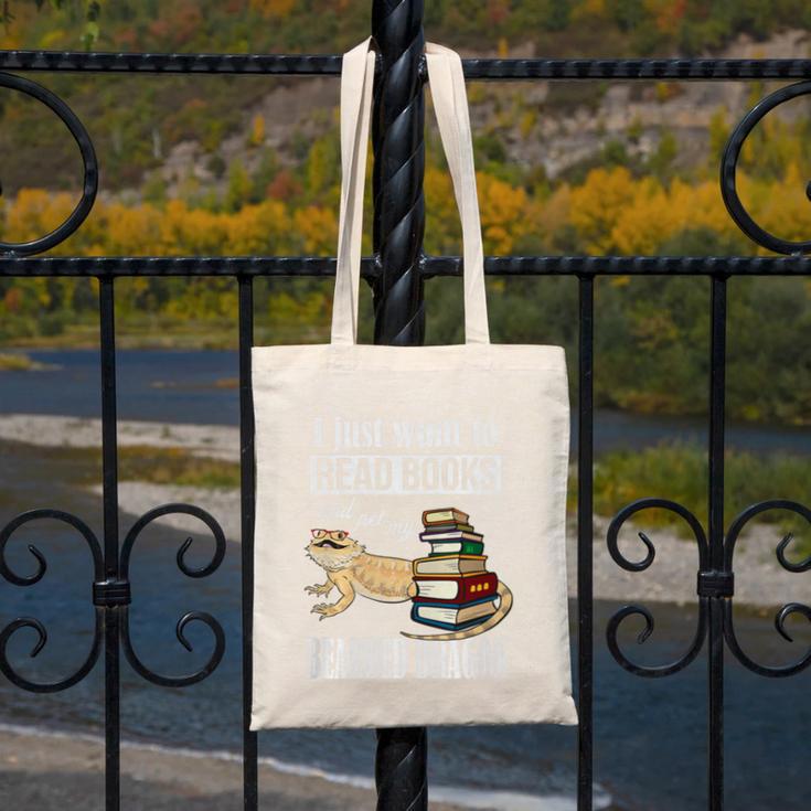 Tiny Dinosaur Read Books & Pet My Bearded Dragon Lover Premium Tri-Blend Canvas Tote Bag