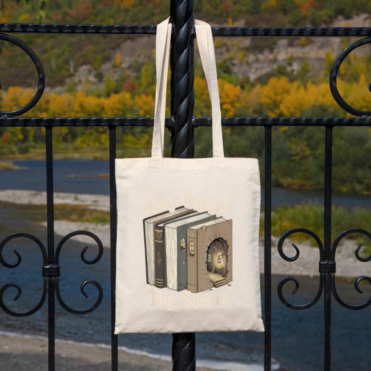 Tiny Portals Big Stories Book Nook Fantasy Gateway Canvas Tote Bag
