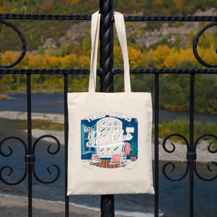 Tired Moms Book Club Coffee Chaos And Chapters Graphic Canvas Tote Bag