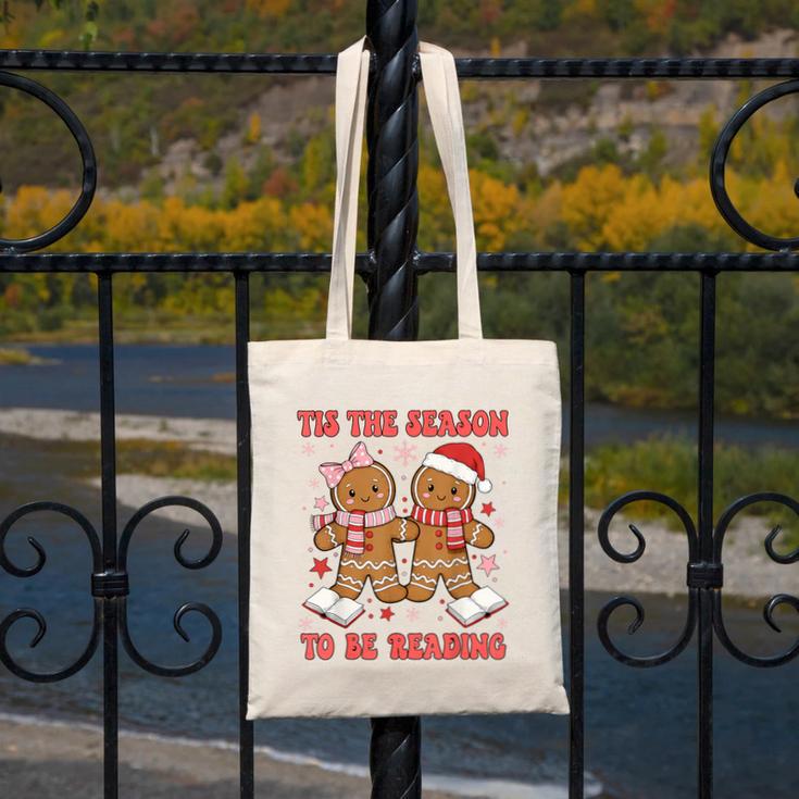 Tis The Season Reading Christmas Shirt Book Lovers Teacher Canvas Tote Bag