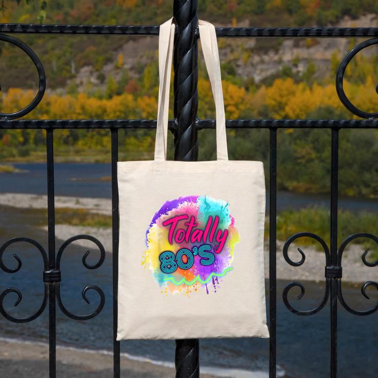 Totally 80's Tie Dye Retro Vibes 1980s Style Nostalgia Canvas Tote Bag Totally 80's Tie Dye Retro Vibes 1980s Style Nostalgia Canvas Tote Bag