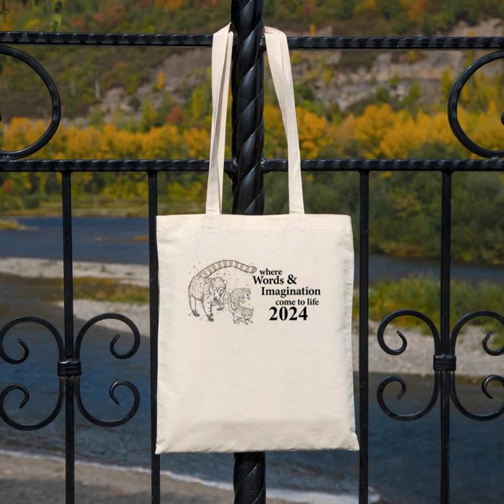 Tucson Festival Of Book TFOB 2024 Coatimundi Mascot Canvas Tote Bag