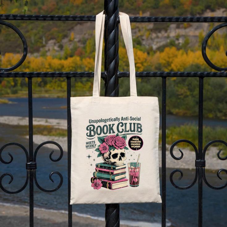 Unapologetically Anti Social Book Club Canvas Tote Bag