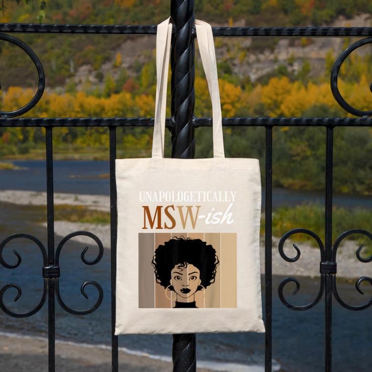 Unapologetically MSW-Ish Student Graduation Afro Canvas Tote Bag