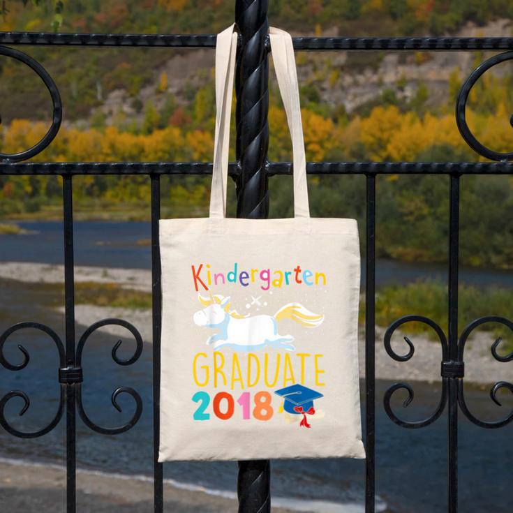 Unicorn Kindergarten Graduation Shirt Girls Canvas Tote Bag