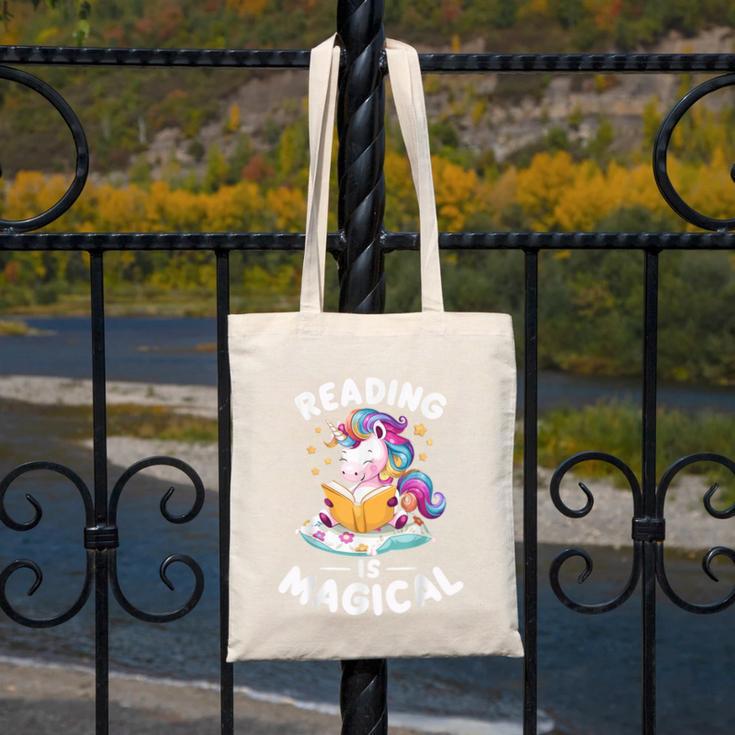Unicorn Teacher Reading Is Magical Book Canvas Tote Bag