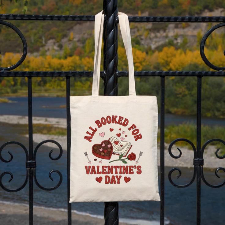 Valentines All Booked For Valentines Book Lover Girl Teacher Canvas Tote Bag