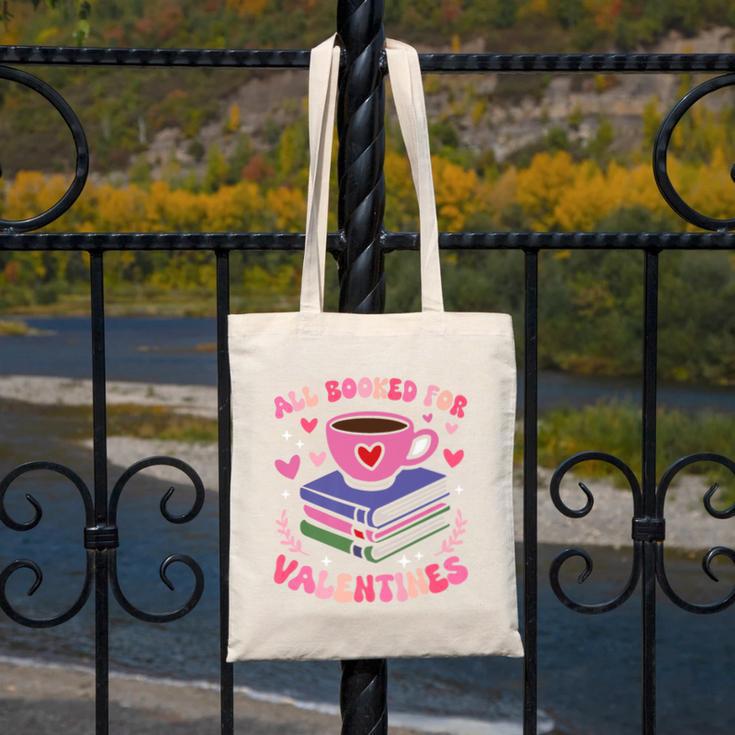 Valentines All Booked For Valentines Book Lovers Teacher Kid Premium Canvas Tote Bag