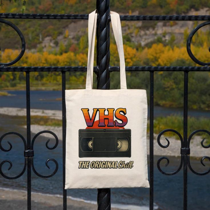VHS Tape Nostalgia Old School Technology Humor Canvas Tote Bag VHS Tape Nostalgia Old School Technology Humor Canvas Tote Bag