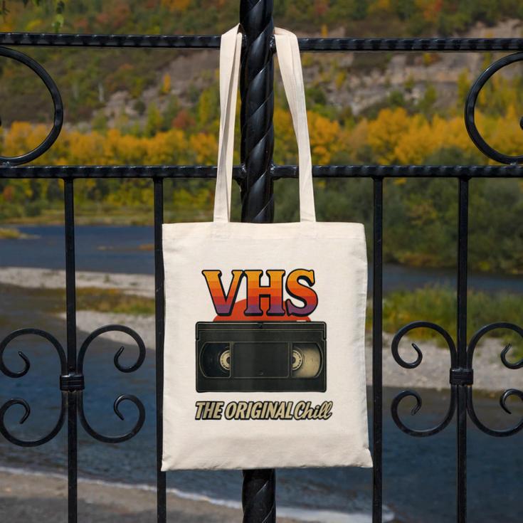 VHS Tape Nostalgia Old School Technology Humor Canvas Tote Bag VHS Tape Nostalgia Old School Technology Humor Canvas Tote Bag