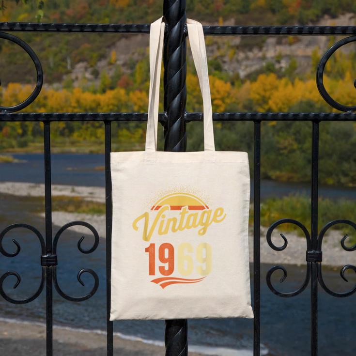 Vintage 1969 Retro Era Badge For Nostalgia Fans Canvas Tote Bag