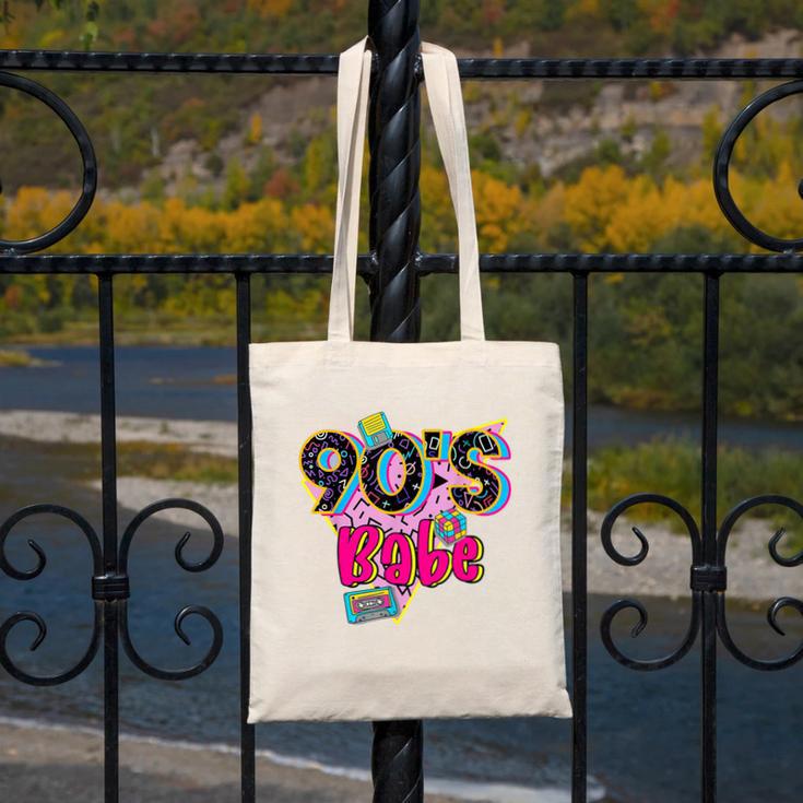 Vintage 90's Babe Party Back To 90s Cassette Nostalgia Canvas Tote Bag Vintage 90's Babe Party Back To 90s Cassette Nostalgia Canvas Tote Bag
