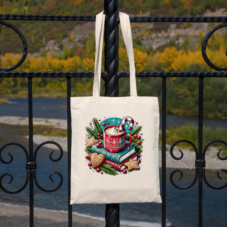 Vintage Cozy Winter Hot Cocoa Books Gingerbread Book Lovers Canvas Tote Bag Vintage Cozy Winter Hot Cocoa Books Gingerbread Book Lovers Canvas Tote Bag