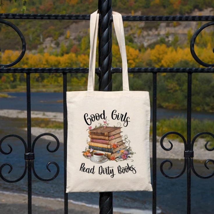 Vintage Fantasy Romance Lover Good Girls Read Dirty Books Canvas Tote Bag