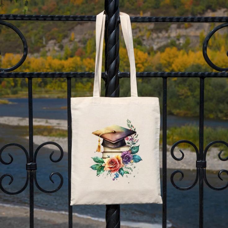 Vintage Hat High School College Graduate Graduation Canvas Tote Bag
