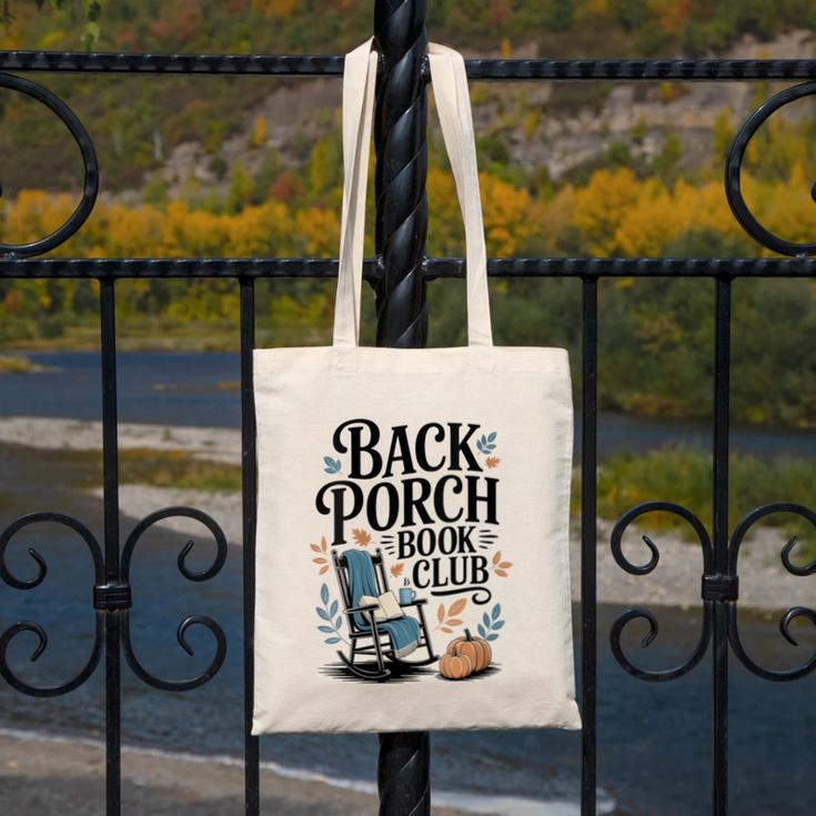 Vintage Reader Author Country Aesthetic Back Porch Book Club Canvas Tote Bag