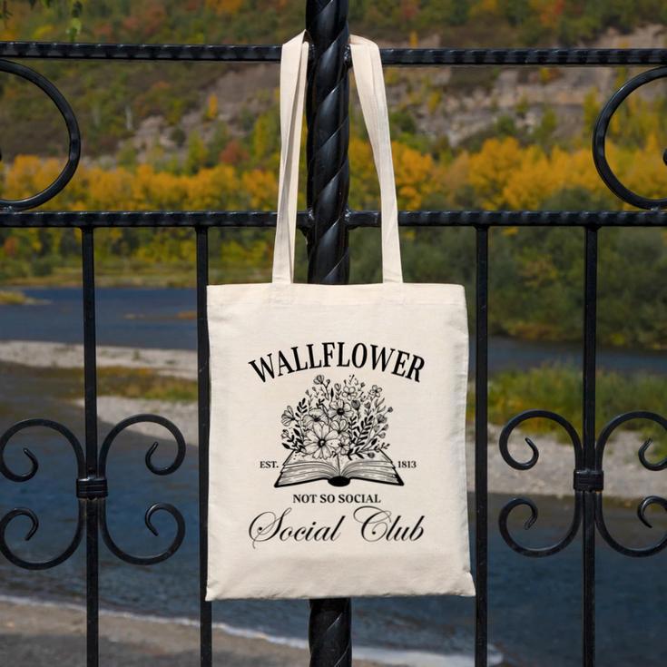Wallflower Social Club Wildflower Social Club Book Lover Canvas Tote Bag Wallflower Social Club Wildflower Social Club Book Lover Canvas Tote Bag