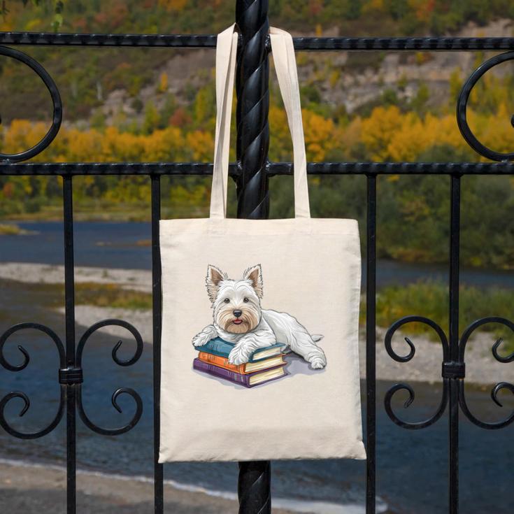 West Highland Terrier Books Dog Breed Westie Canvas Tote Bag