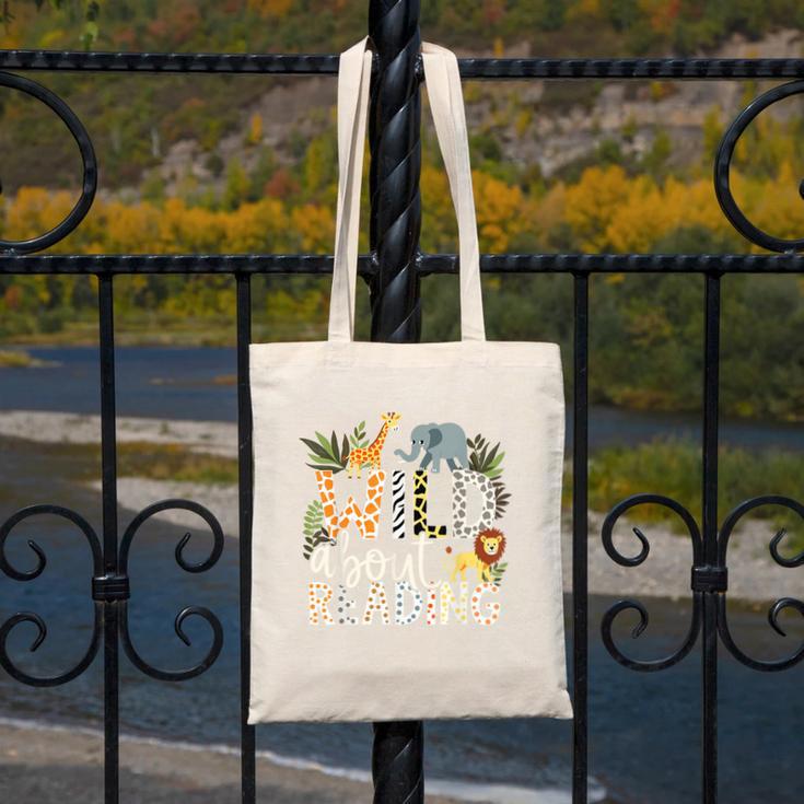 Wild About Reading Animals And Book Lovers Canvas Tote Bag