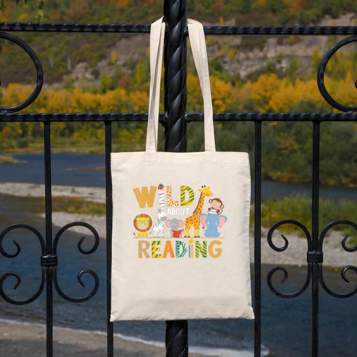 Wild About Reading Kid Love Wild Animal Books Back To School Canvas Tote Bag