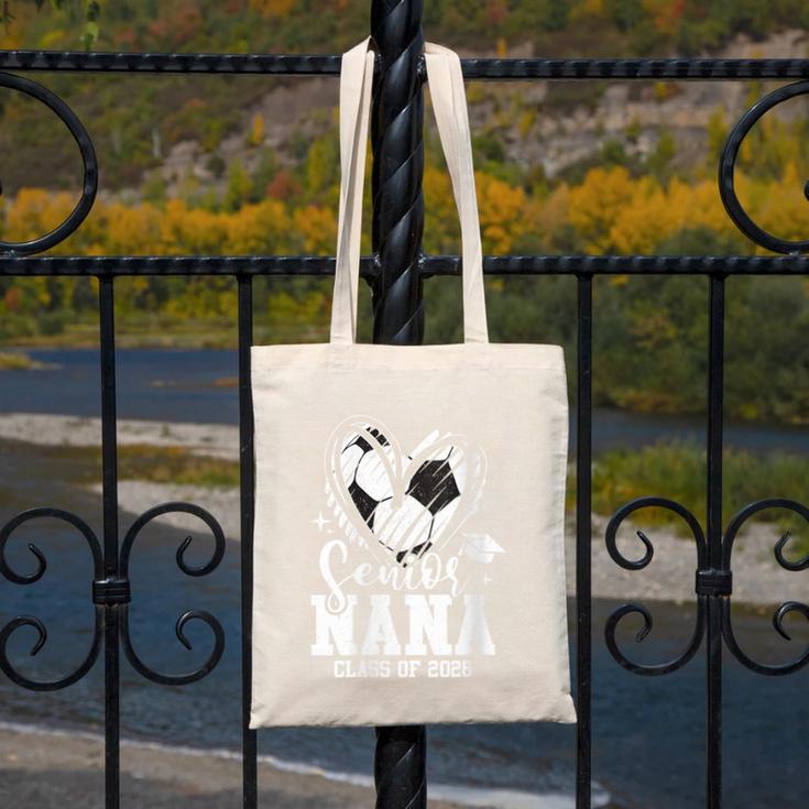 Women's Senior Nana Class Of 2026 Soccer Graduation Heart Canvas Tote Bag