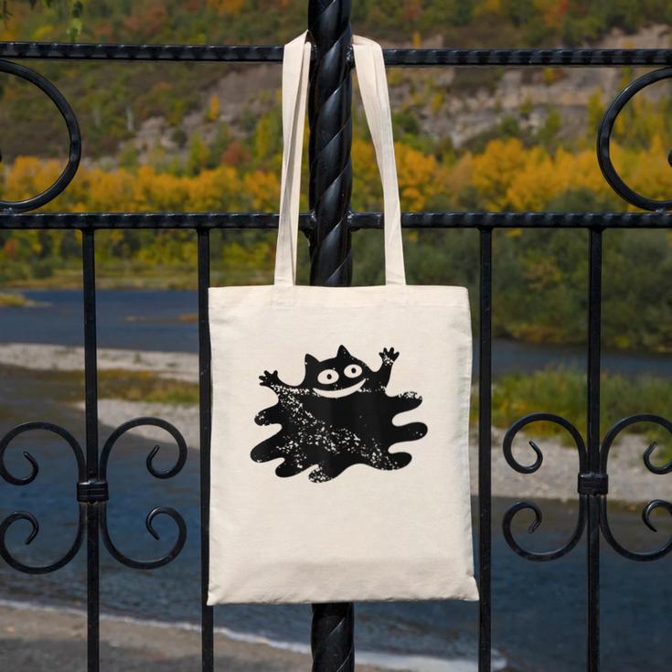 Yk2 Grunge Scary Cat With Tail Tomboy 90s Nostalgia Indie Canvas Tote Bag Yk2 Grunge Scary Cat With Tail Tomboy 90s Nostalgia Indie Canvas Tote Bag