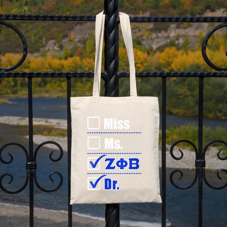 Zeta Phi Beta Doctor Graduation Zeta Phi Beta HBCU Doctor Canvas Tote Bag